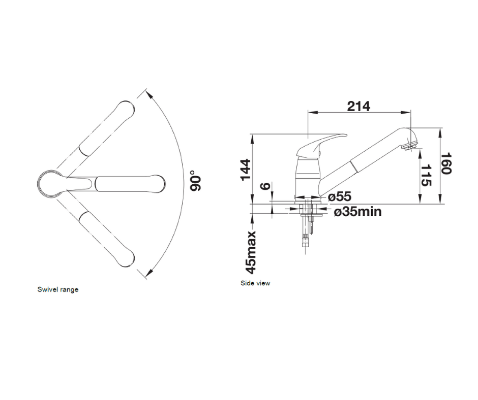 Baterie bucătărie Blanco DARAS-S – alb HD
