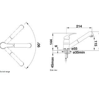 Baterie bucătărie Blanco DARAS-S – alb HD
