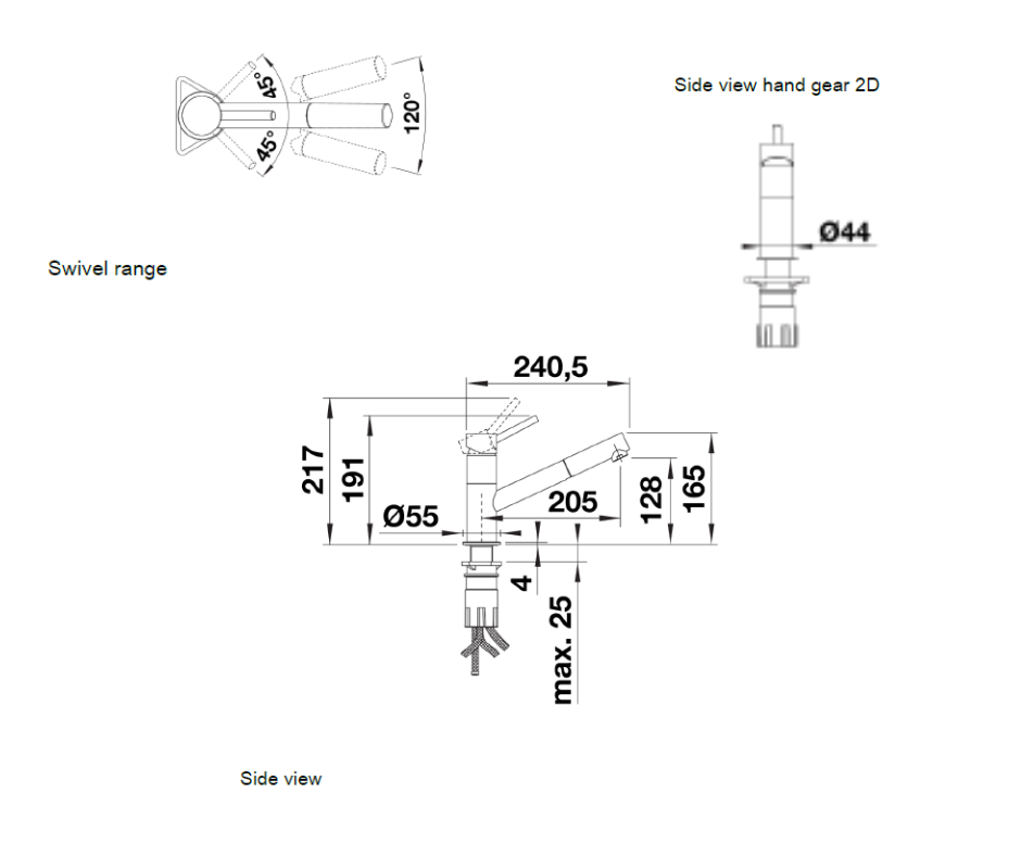 Baterie bucătărie Blanco KANO-S Silgranit-look - alb/crom HD
