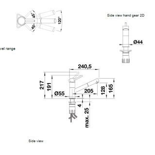 Baterie bucătărie Blanco KANO-S Silgranit-look - alb/crom HD