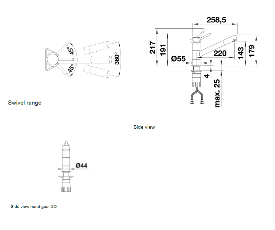 Baterie bucătărie KANO Silgranit-look - alb/crom HD