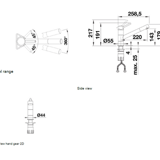 Baterie bucătărie KANO Silgranit-look - alb/crom HD