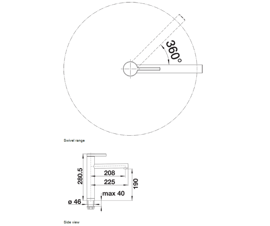Baterie bucătărie Blanco LINEE – crom HD