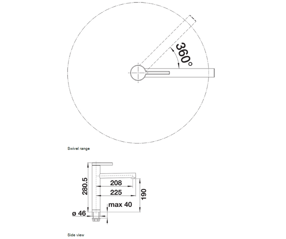 Baterie bucătărie Blanco LINEE – inox satin mat HD