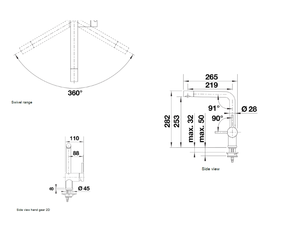 Baterie bucătărie Blanco LINUS Silgranit-look - gri piatră HD