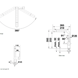 Baterie bucătărie Blanco LINUS Silgranit-look - gri piatră HD