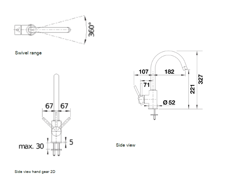 Baterie bucătărie Blanco MIDA Silgranit-Look – gri vulcan HD