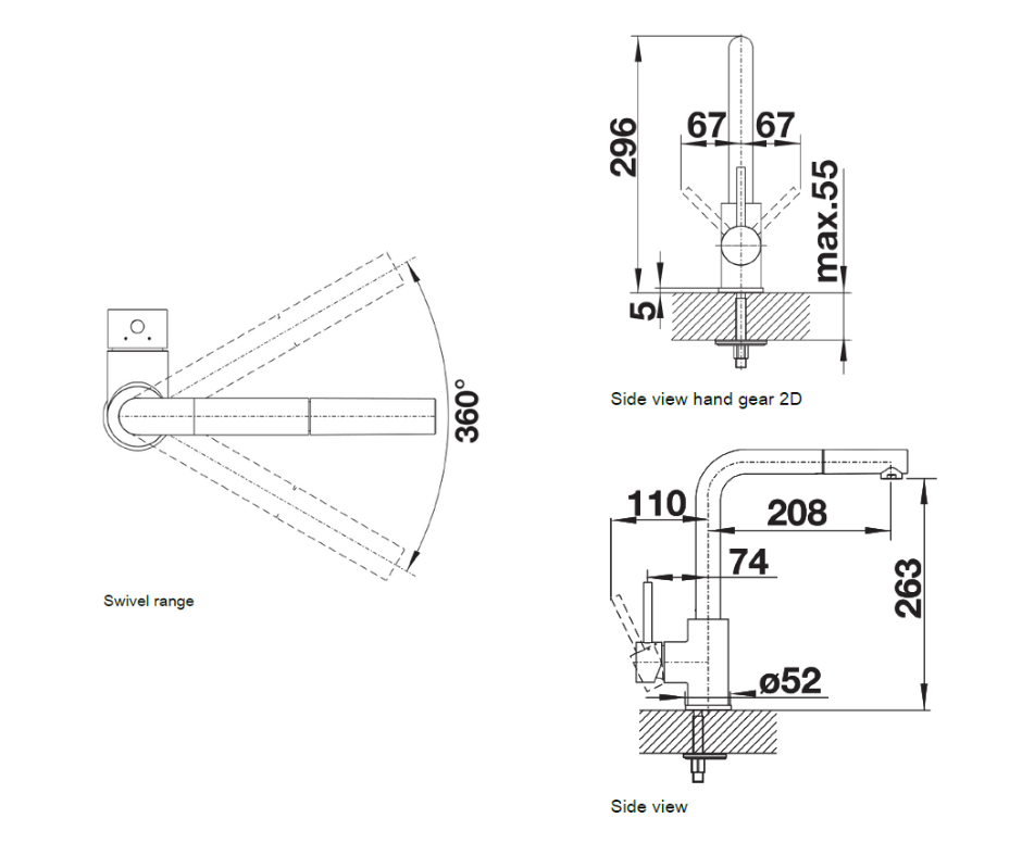 Baterie bucătărie Blanco MILA-S – crom HD