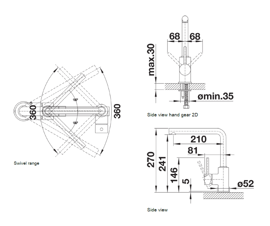 Baterie bucătărie Blanco MILA – negru mat HD