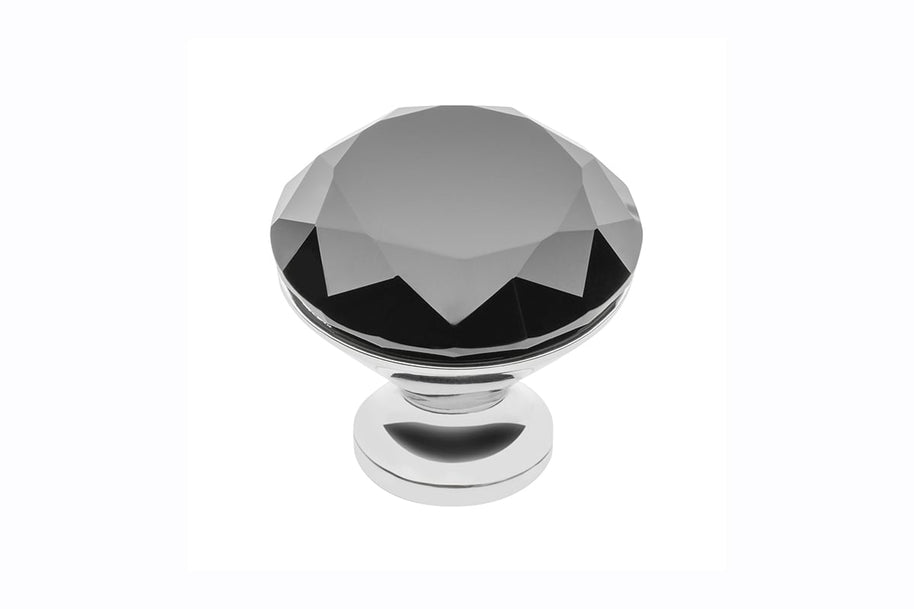 Buton mobilă BLACK CRYSTAL D25 mm