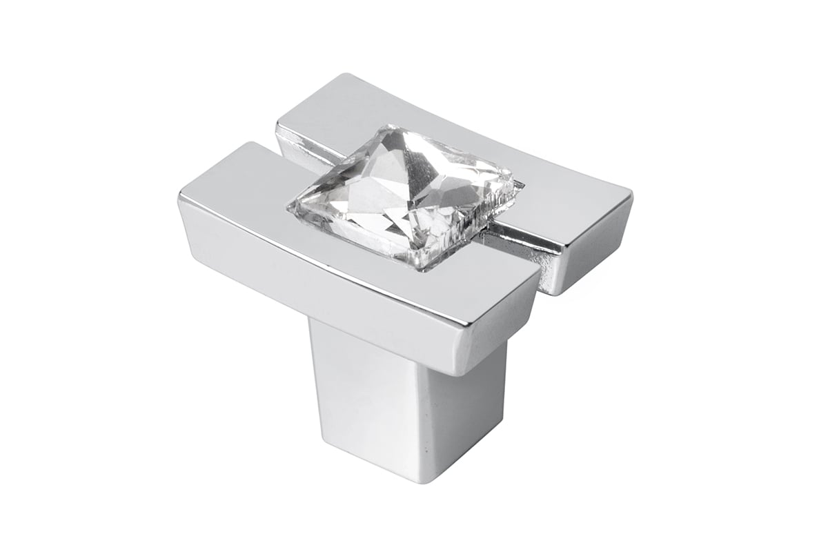 Buton mobilă CRYSTAL 71C, cromat