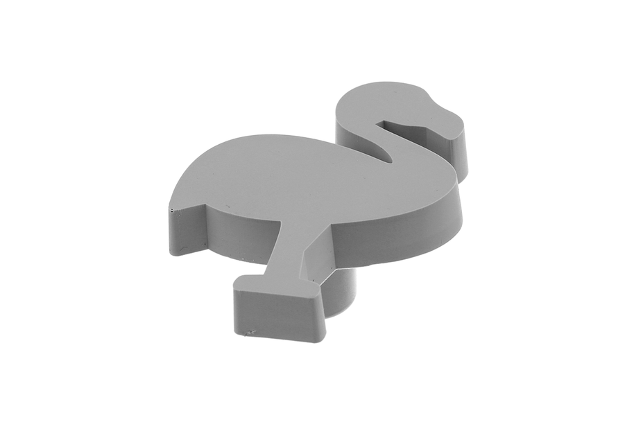 Buton mobilă copii FLAMINGO 42x52 mm, gri