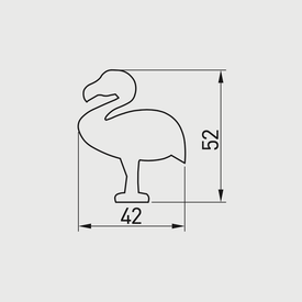 Buton mobilă copii FLAMINGO 42x52 mm, gri