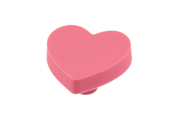Buton mobilă copii HEART 41x41 mm, roz