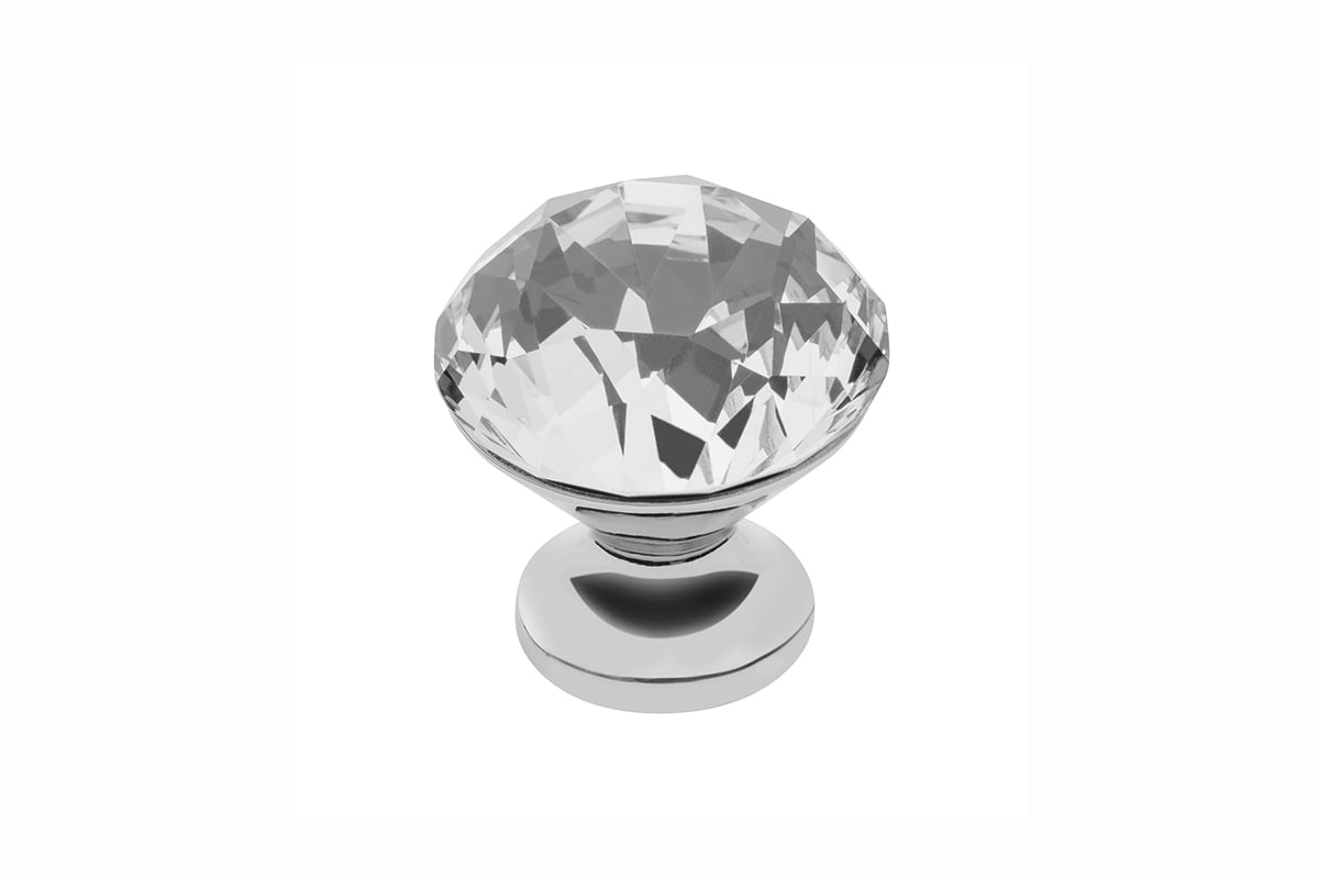 Buton mobilă WHITE CRYSTAL, 25x28 mm