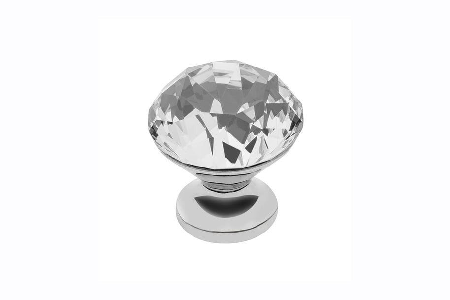 Buton mobilă WHITE CRYSTAL, 25x28 mm