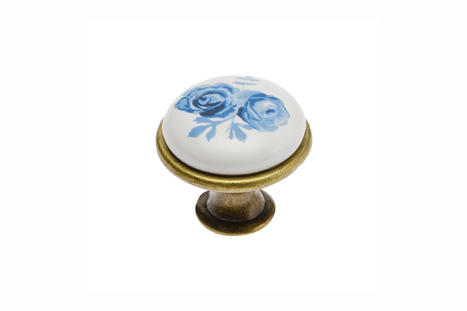 Buton mobilă BLUE ROSE, auriu