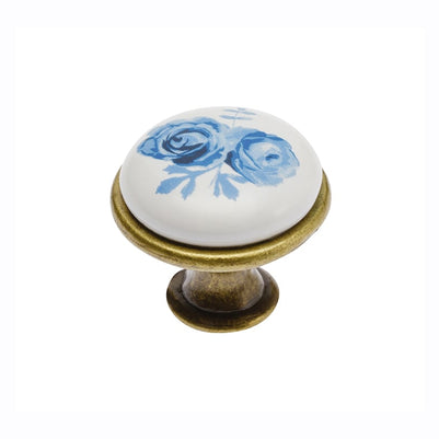 Buton mobilă BLUE ROSE, auriu