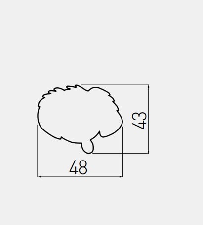 Buton mobilă copii, cățel 48x43 mm