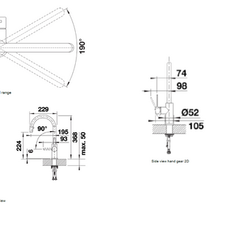 Baterie bucătărie Blanco CANDOR-S – inox masiv perlat HD