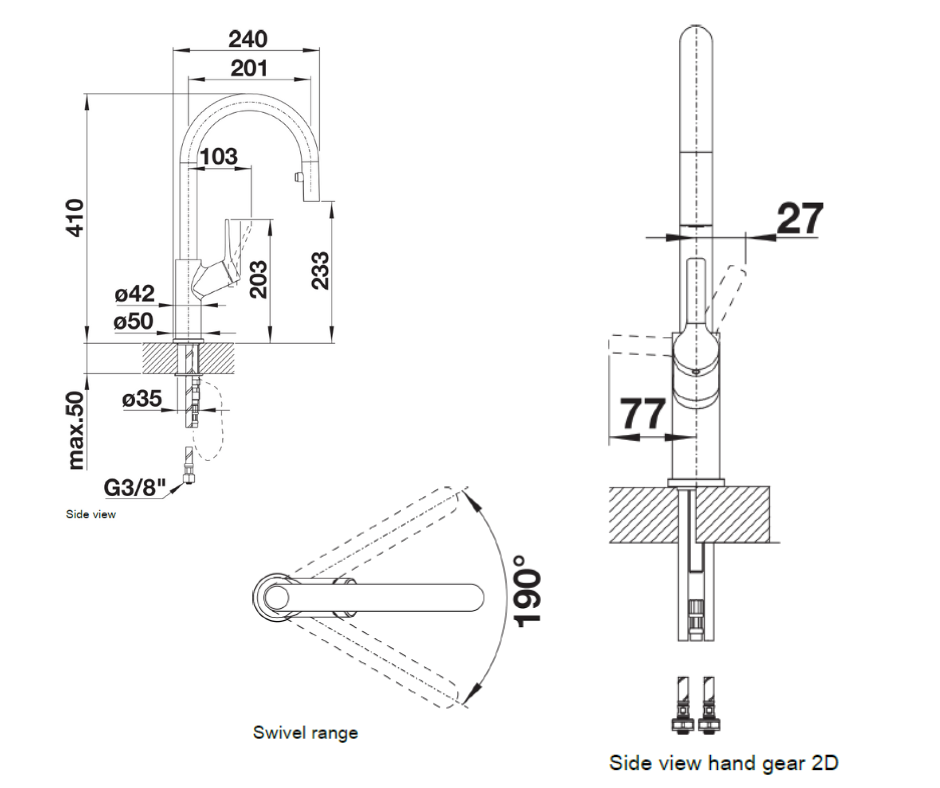 Baterie bucătărie Blanco CARENA-S Vario – antracit/crom HD