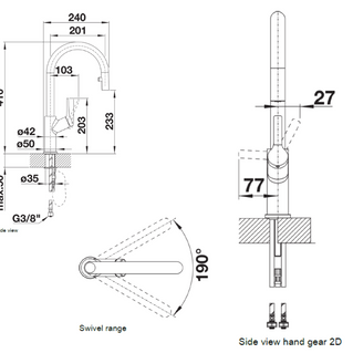 Baterie bucătărie Blanco CARENA-S Vario – antracit/crom HD