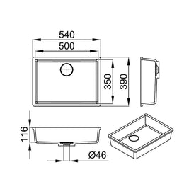CHERI V-UN – lavoar încastrabil în blat din compozit acrilic