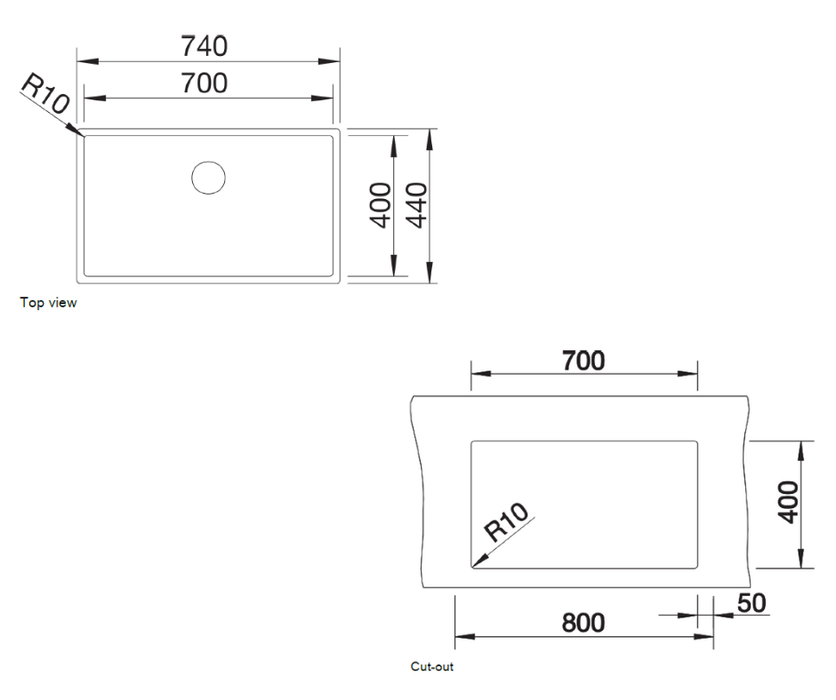 Chiuvetă bucătărie inox Blanco CLARON 700-U Dark Steel 740 × 440 mm