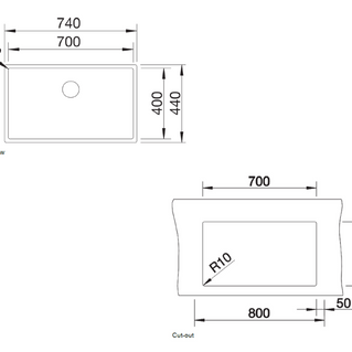 Chiuvetă bucătărie inox Blanco CLARON 700-U Dark Steel 740 × 440 mm