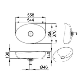 DEMI V-ON – lavoar tip bol pe blat din compozit acrilic (Kerrock)