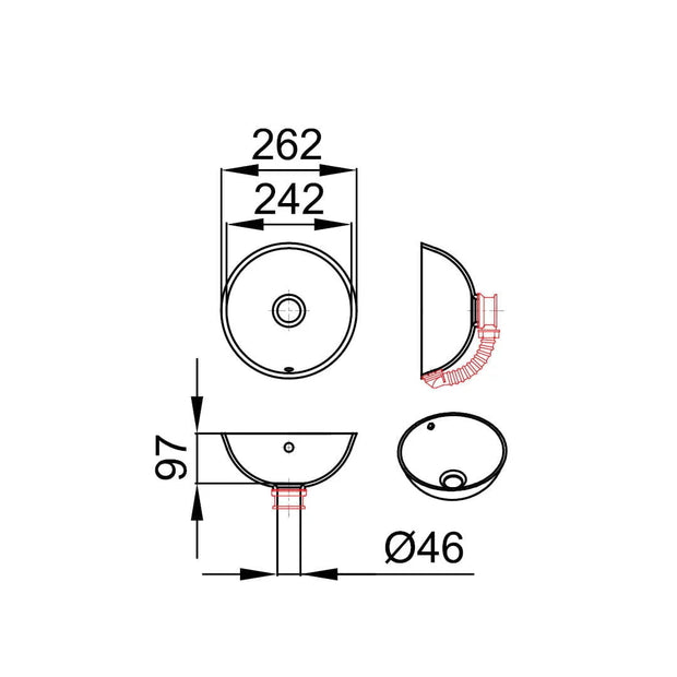 JANA-UN – lavoar tip bol pe blat din compozit acrilic