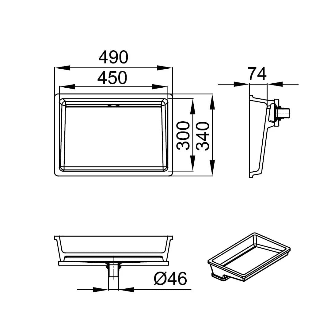 KIARA 450-UN – lavoar încastrabil în blat din compozit acrilic