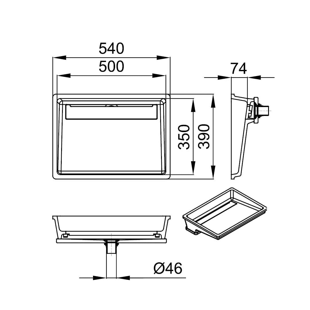 KIARA 500 V-UN – lavoar încastrabil în blat din compozit acrilic