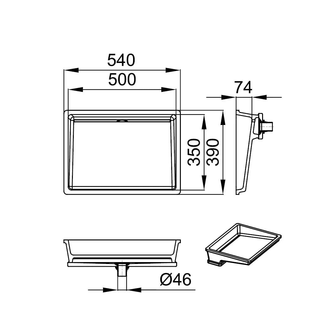KIARA 500-UN – lavoar încastrabil în blat din compozit acrilic