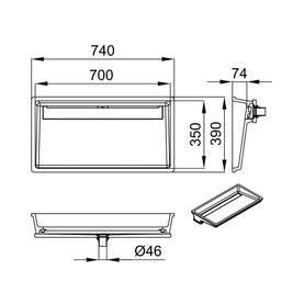KIARA 700 V-UN – lavoar încastrabil în blat din compozit acrilic