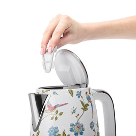 Fierbător electric Laura Ashley Elveden White, 1.7 L, 2200 W, inox, cu filtru anticalcar