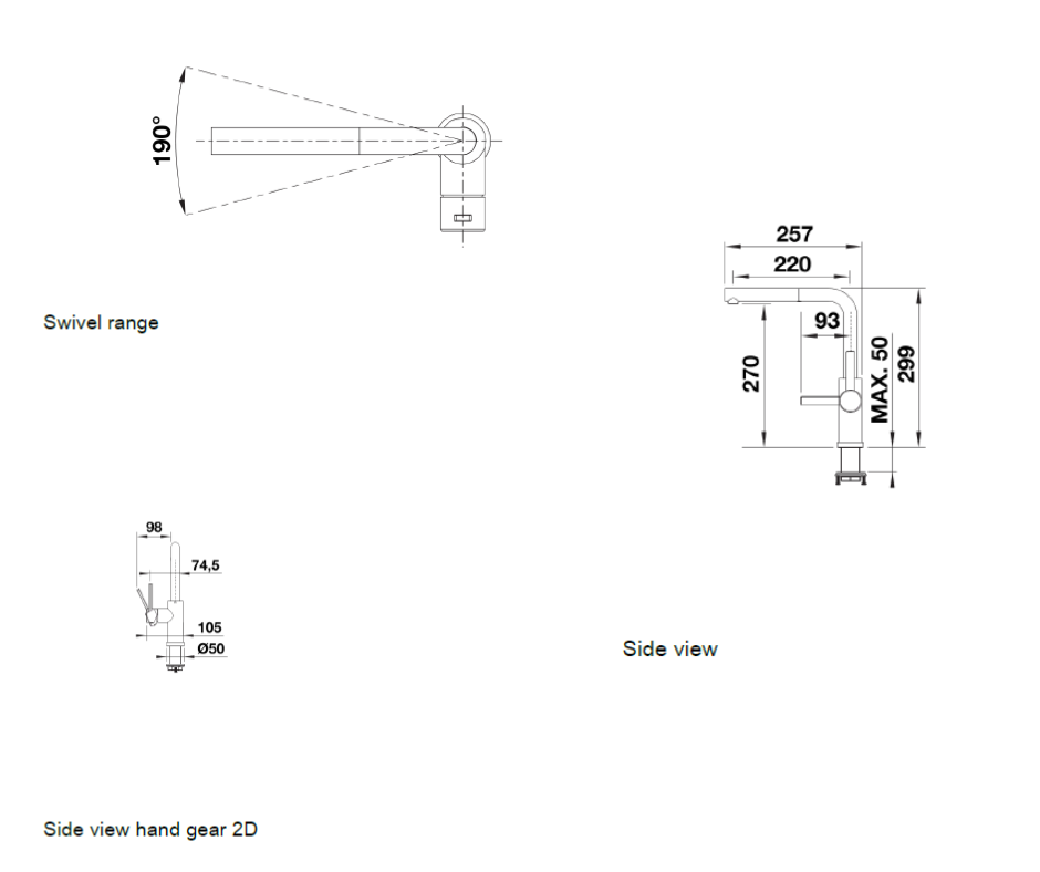 Baterie bucătărie Blanco LANORA-S-F – inox masiv perlat HD