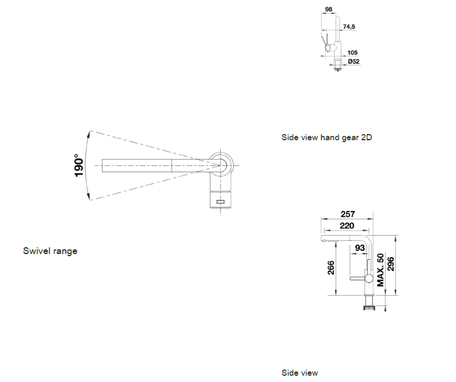 Baterie bucătărie Blanco LANORA-S – inox masiv perlat HD