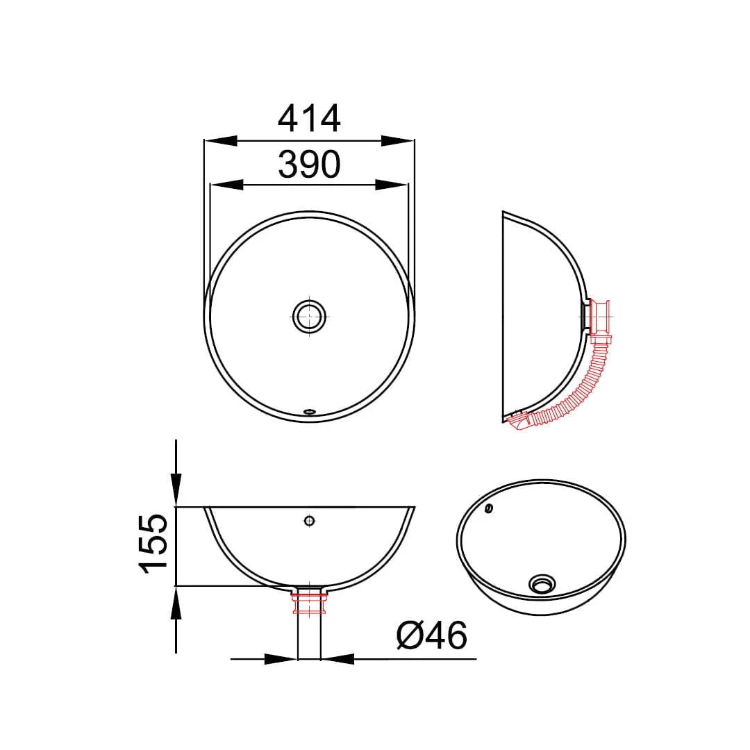 META-UN – lavoar încastrabil în blat din compozit acrilic