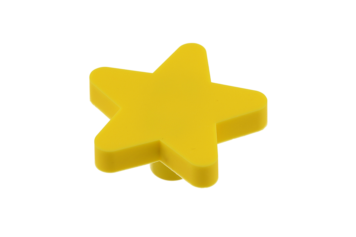 Buton mobilă copii STAR 50x48 mm, galben