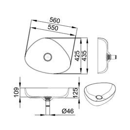 ODA V-ON – lavoar de blat din compozit acrilic