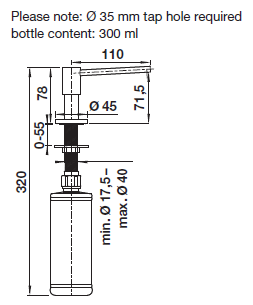 Dozator detergent bucătărie Blanco PIONA – inox masiv perlat