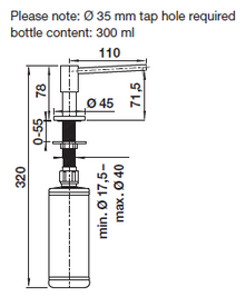 Dozator detergent bucătărie Blanco PIONA – inox masiv perlat