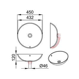 RONDO-UN – lavoar încastrabil în blat din compozit acrilic