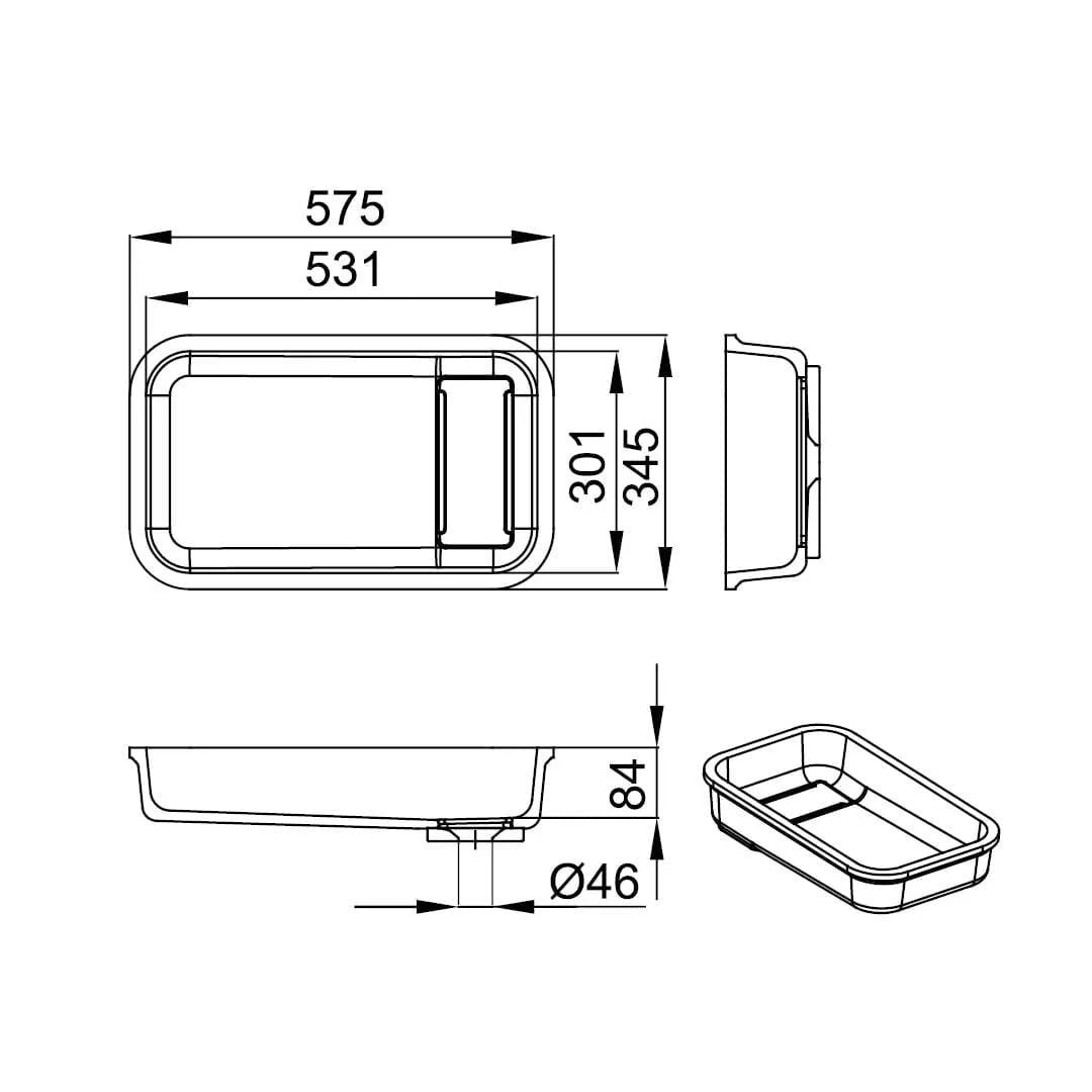 RUBY V-UN – lavoar încastrabil în blat din compozit acrilic