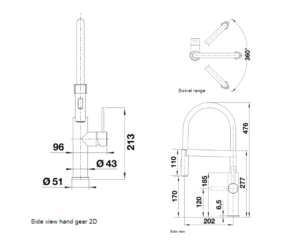 Baterie bucătărie Blanco SONEA-S FLEXO – inox masiv perlat HD