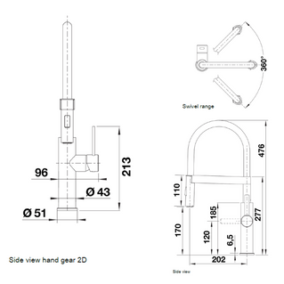 Baterie bucătărie Blanco SONEA-S FLEXO – inox masiv perlat HD