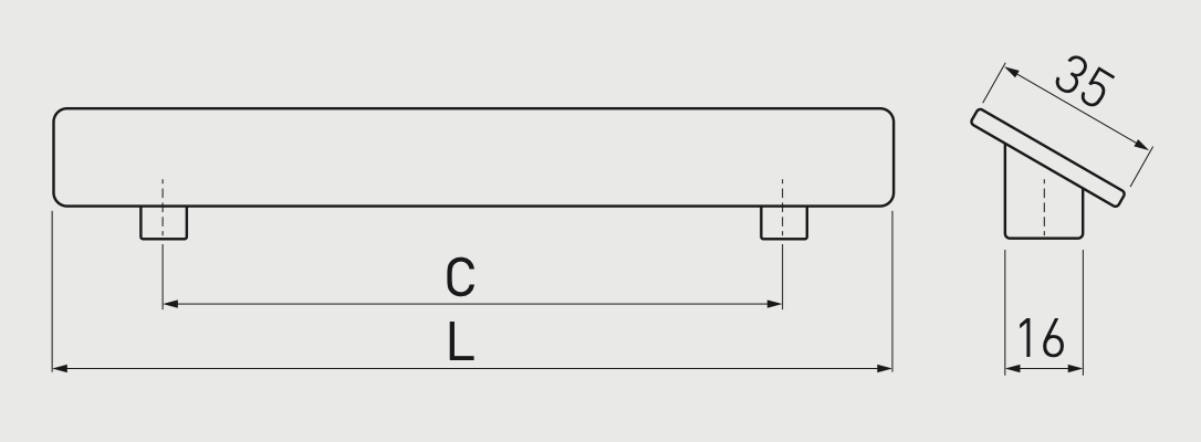 Mâner mobilă HILL 128 mm, cromat