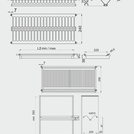 Scurgător (picurător) vase, inox, două rafturi, corp mobilier 900 mm