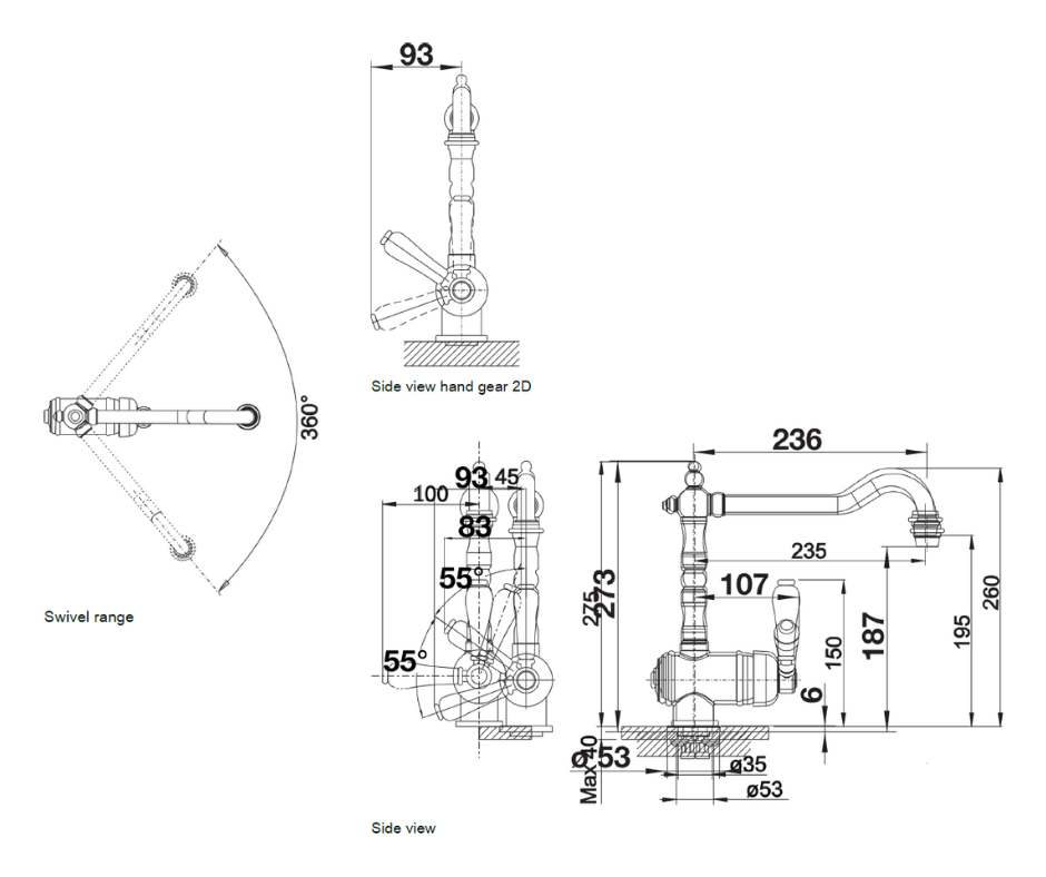 Baterie bucătărie Blanco TRADON – crom HD